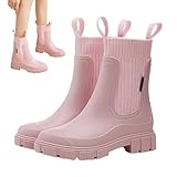 女性用ショートレインブーツ - 防水ファッションフィッシングデッキブーツ - 滑り止めとポータブルレインシューズ、軽量フィッシングブーツ