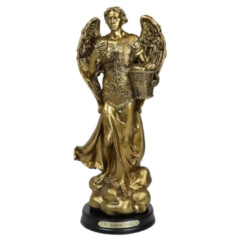 Ebros Archangel Barachiel Statue with Brass Plate Cover