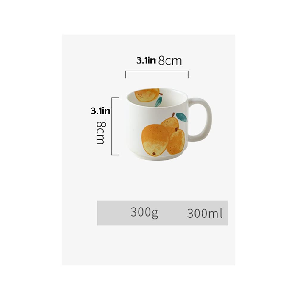 Tazas de café con hielo Taza de cerámica creativa Fruta pintada a mano Taza de agua de cerámica Taza de desayuno familiar Taza de bebida de café con leche Tazas de café caliente ( Color : Brass )