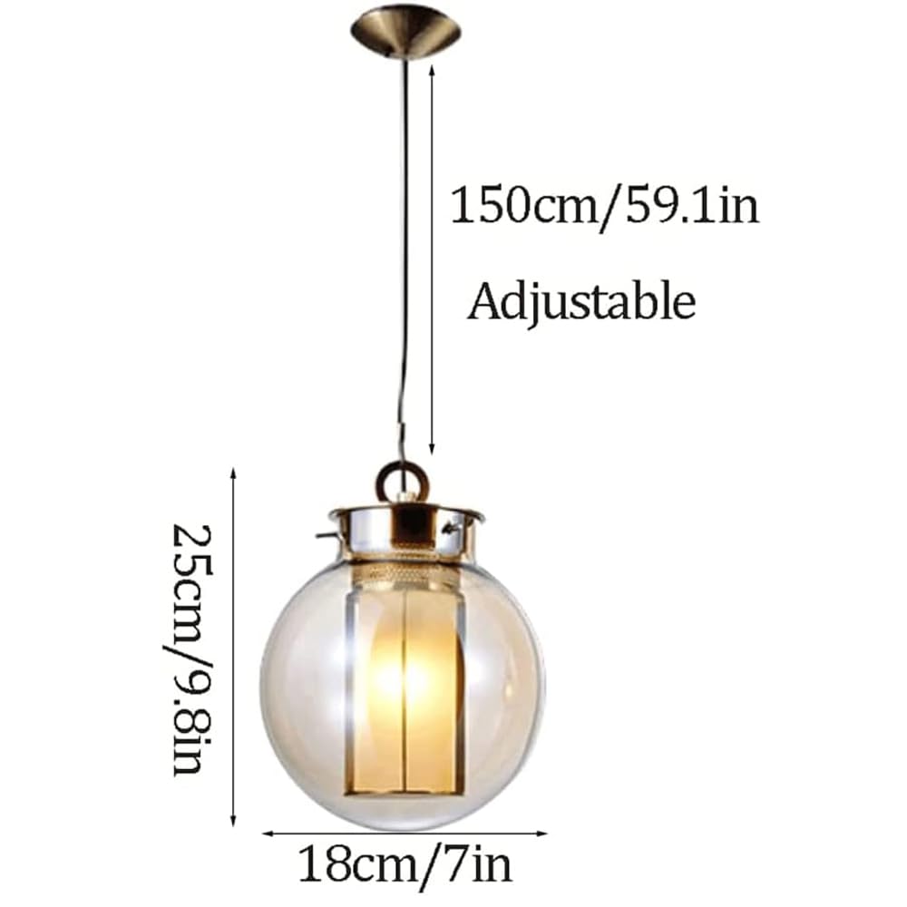 Nowoczesna jednogłowicowa podstawa żyrandola E27, metalowa szklana lampa wisząca w stylu nordyckim, kreatywny okrągły szklany abażur wiszący i barowe dekoracje balkonowe Made in China