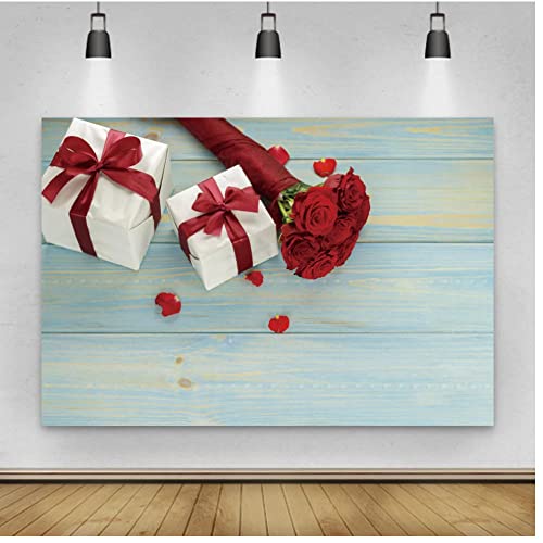 Valentinstag-Holzbretter, Rosenblumen, Fotografie-Hintergründe für Fotostudio, Vinyl, 2,1 x 1,5 m – Bild 3