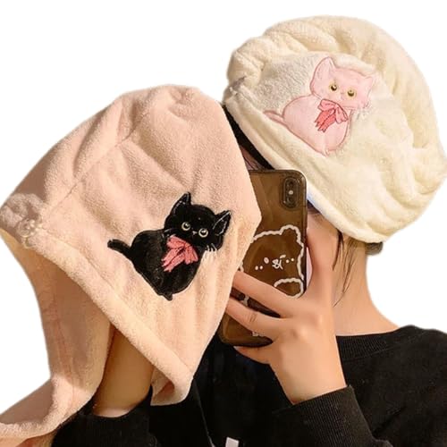 Yatrosynth 2 Piezas Toallas de Microfibra para Secar el Pelo, Turbante Capelli Morbido e Assorbente, Asciugare Rapidamente Adecuada para Todos Los Estilos De Cabello