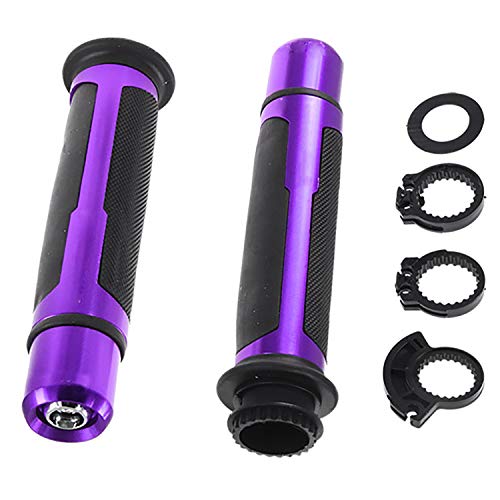 Autoe 22Mm 7/8'' Street & Racing Moto Grips Universal For Barracuda With End Cnc Grip Motorcycle Handle Bar Caps/Handlebar Grips Kit (Purple) #TOP9