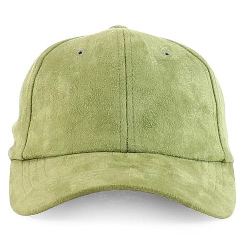 Image of Trendy Apparel Shop Plain Faux Suede Leather Adjustable Structured Baseball Cap
