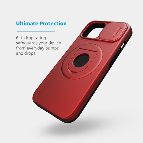 Coque iPhone 15 anti chute AT&T Essentials rouge protège caméra arrière - 2