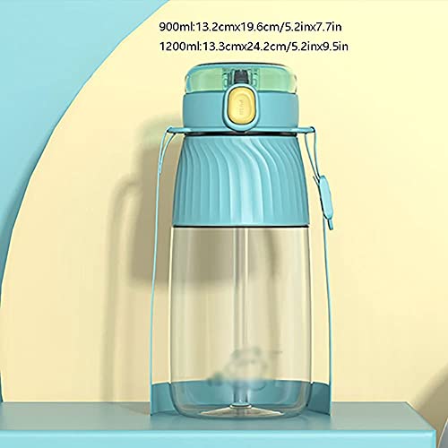 Waterfles Sportfles Waterflessen met Stro Flip Topdeksel en Veiligheidsslot voor Running Atletische Excerise Wandelen Outdoor Fles (Capaciteit: 1200ml, Kleur: Paars) - Image 3