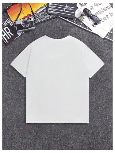 Image of SOLY HUX Girl's Graphic Tees Short Sleeve Cartoon Letter Print T Shirt Cute Tops White Letter 11-12Y