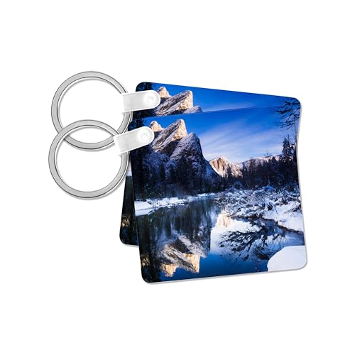 3dRose, The Three Brothers in winter, Yosemite NP, California, set