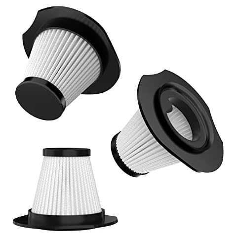 TEMOLA 3 Pack Replacement Vacuum Filter, Compatible With Temola Handheld Vacuum Cleaner Cordless, Hepa Filter Which Is Washable And Reusable, White Cover