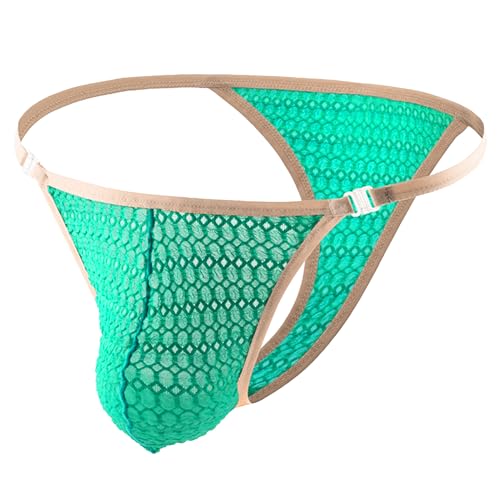 FEOYA Men's G-String Thong Bikini Underwear Stretchy Low Waist T Back Briefs Bugle Pouch Panties with Adjustable