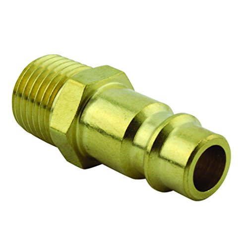 Milton Industries 760 1/4" Mnpt Highflowpro™ V-Style/European Interchange Brass Air Plug Fitting (High Volume Low Pressure Application) -Box Of 10 #TOP5