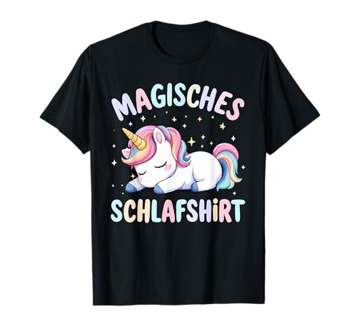 Schlafshirt Einhorn Damen Mädchen Schlafanzug Schlaf Einhorn T-Shirt