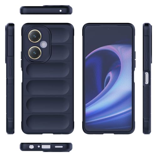Image of amazon basics Mobile Cover for Vivo Y27 4G | Full Camera Protection | Liquid Silicon Case | Flexible Bumper Case for Vivo Y27 4G (Dark Blue)