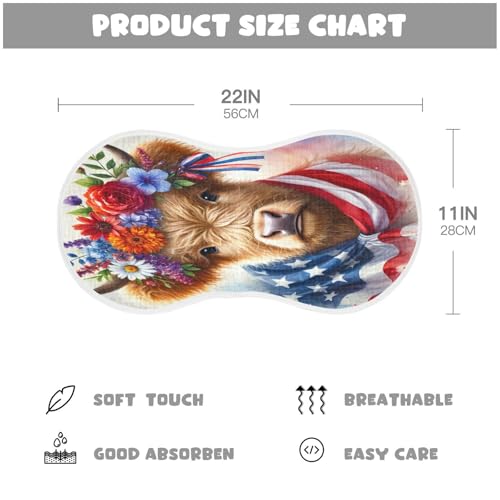 Highland Cow Flower Flag Baby Burp Cloths Burp Cloth Rags Cotton Burp Clothes Absorbent Muslin Burp Cloths Soft for Unisex Boy Newborn Girl 1 Pack 22x11 Inches2