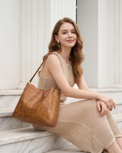 Image of LOVEVOOK Hobo Bag for Women with Three Large Compartments Waterproof Shoulder Handbags Purse for Work Shopping Travel
