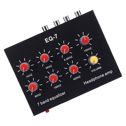 Ecualizador de sonido digital de 7 bandas, 2 canales, ajuste Hi Low de 12dB con enchufe 3.5mm y alimentación DC 5-12V miniatura 7