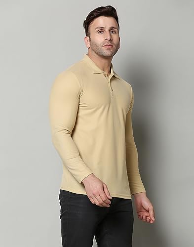 Image of INKKR Full Sleeve Men's Solid Polo Neck T-Shirt Combo