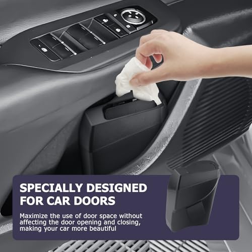 Image of LUWU Car Trash Can Compatible With Toyota Prius /Prius Prime 2023-2025 - Interior Accessory With Lid, Portable Mini Dustbin, Leak-Proof Garbage Bin (Left)