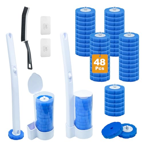 Einweg Toilettenbürste 2er Set Griff und Halter Toilettenbürste Einweg