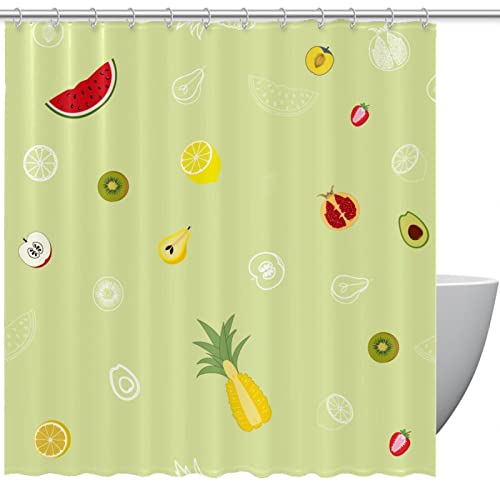 Rideau de douche pastèque et citron 168x183 cm pour salle de bain