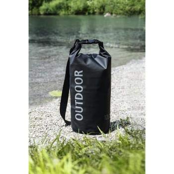 Hama wasserdichter Packsack, 10 l, Dry Bag mit Rolltop Verschluss, Schultergurt, (wasserdichter Seesack aus Tarpaulin, wasserfeste Outdoor Tasche für Rafting, Kajak, Camping) schwarz