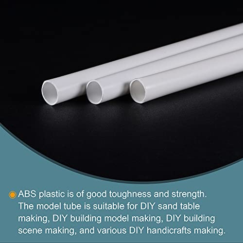 Image of MECCANIXITY Plastic Model Tube ABS Round Tube 3 /8 inch OD 10 inch White Easy Processing for Architectural Model Making DIY 3 Pack