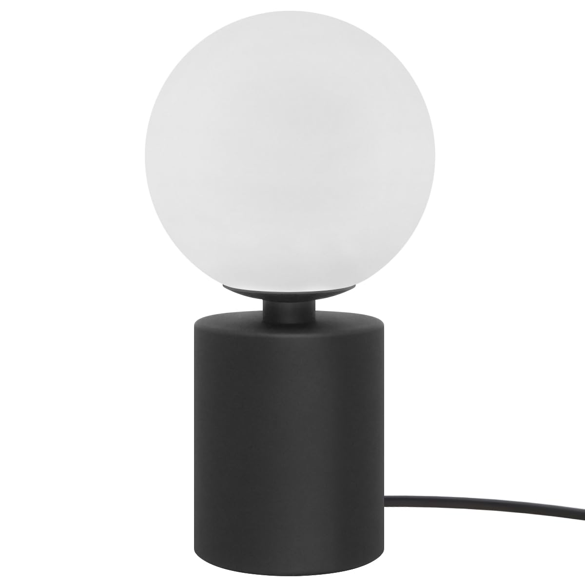 Long Life Lamp Company Black Retro Table Lamp Opaque Glass Shade Bedside Light Jade Frosted Globe Desk Lamp T512