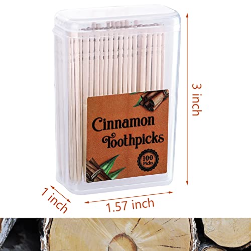 mumufy 400 pcs 4 boxes cinnamon toothpicks for adults cinnamon flavored toothpicks with clear plastic boxes 100 pcs for each box