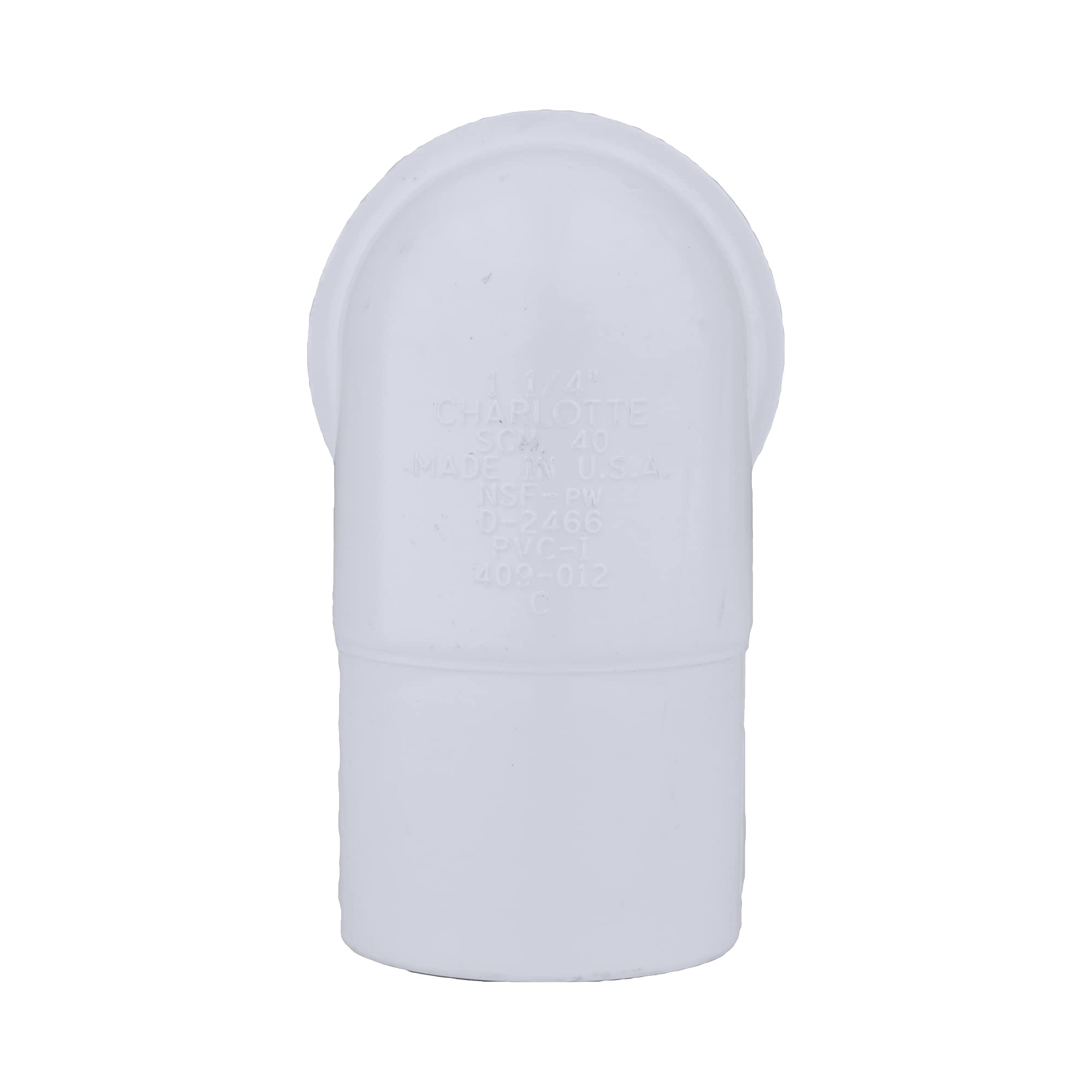 Charlotte Tuyau Street Coude SCH 40 PVC 1–1/10,2 cm 90 deg. Blanc