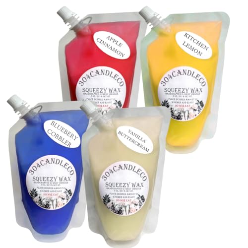 304CandleCo Large Squeeze Soy Wax Melt - 50 SCENTS! - Highly Fragrant &amp; Hand-Crafted - Easy Mix &amp; Match - American Made - Perfect for Wax Warmers (4 Pack - 8oz, Best Sellers)