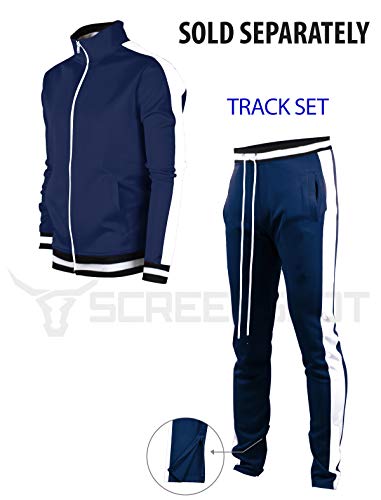 Image of SCREENSHOT Screenshotbrand Mens Hip Hop Slim Fit Track Pants - Athletic Jogger Bottom with Side Taping