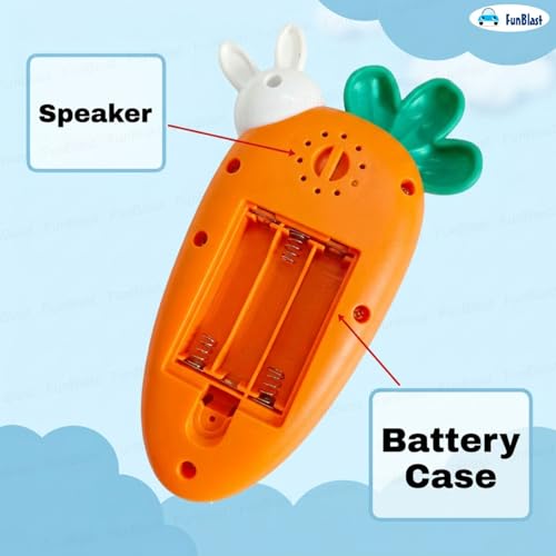 Image of FunBlast Cartoon Musical Mobile Phone for Kids, Mobile with Light & Sound Toys for Babies | Educational Toys for Kids 3+ Years /Boys /Girls-1 Unit (Radish-Orange)