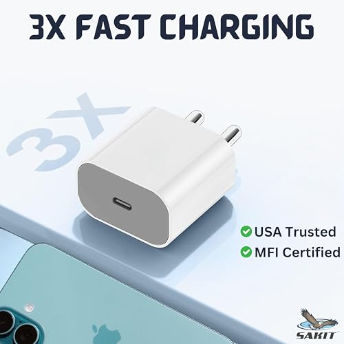 Image of RAVIAD 20W Original (MFi-Certified) Super Fast Charger Adapter Compatible with iPhone 17 Pro Max /17 Pro /17 Air /17, iPhone 16 Pro Max /16 Pro /16 Plus /16 & 15 /14 /13 /12 /11 /X /8 Series by Sakit