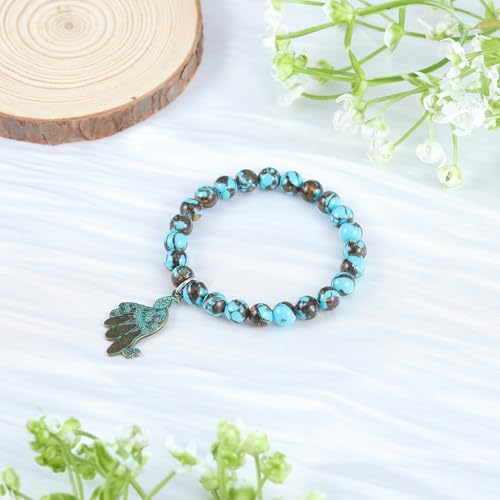 MollyQueen Peacock Gifts for Women Natural Stone Beaded Inspirational Gifts for Peacock Lover3