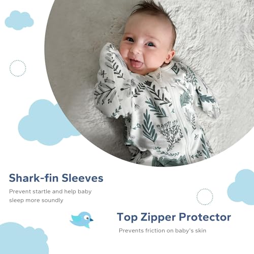 Image of ZIGJOY Swaddle Sleep Sack 6-12 Months, 1.0 Tog Cotton Baby Swaddle Blanket | 100% Cotton - Soft & Breathable & Non-shrink, 2-way Zipper for Easy Diaper Changes, Long Sleeves Allow Self-soothing