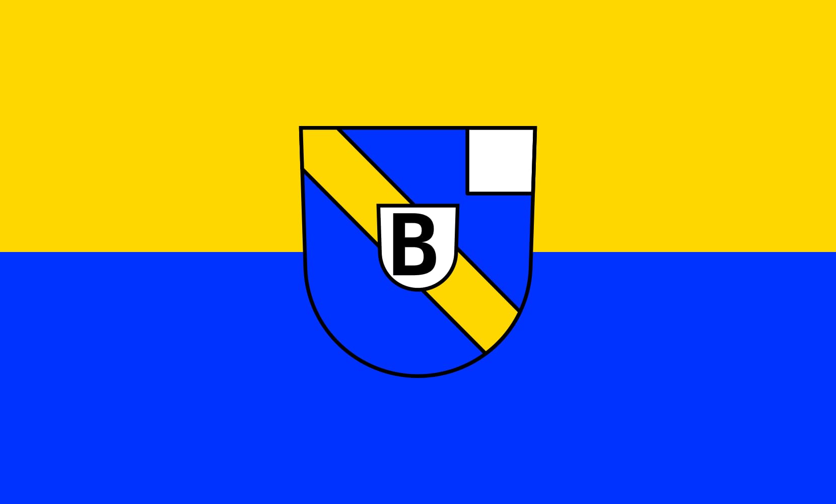 Drapeau paysage de Bühlertal format large 1,35m² pour mât extérieur