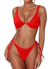 Red V Neck Swimsuit