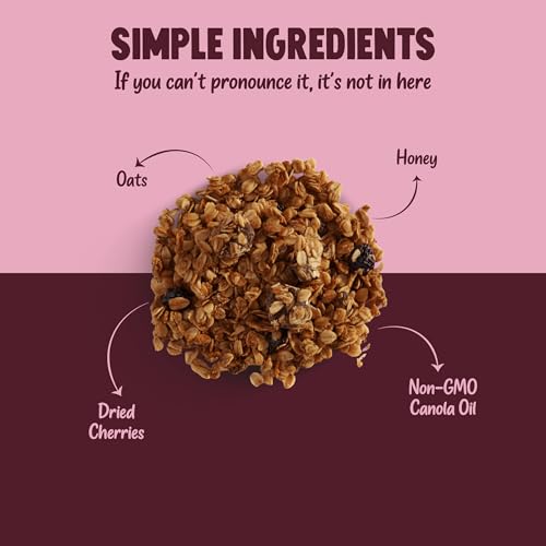 Image of Kellys Four Plus Granola Cereal | Cherry Chocolate Healthy Granola for Yogurt | Hand Made Snacks for Breakfast - 12 oz