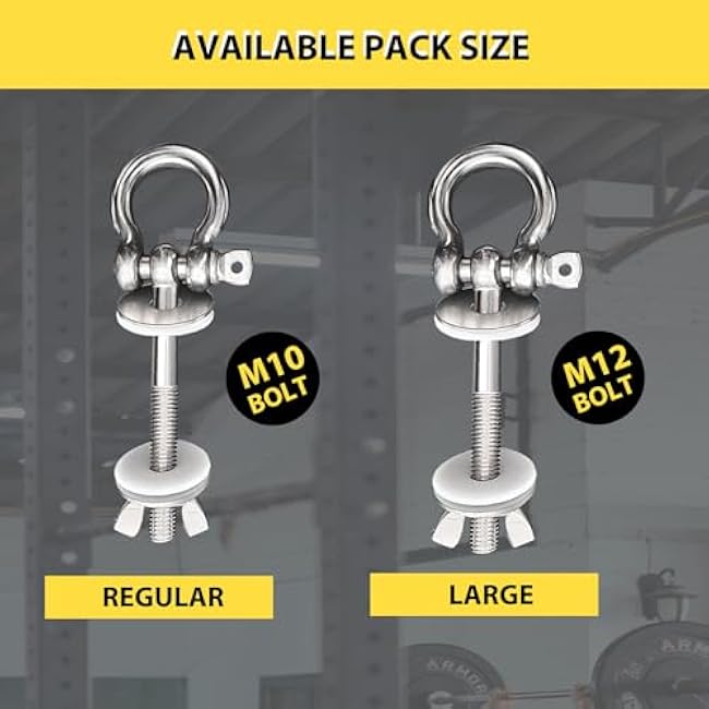 Heavy Duty Power Rack Attachments with Silicone gaskets for Resistance Band. Stainless Steel Band Pegs for 1-3 inch Power Rack,O-Ring Attachment for Power Rack Squat Racks-2PACK(Regluar)