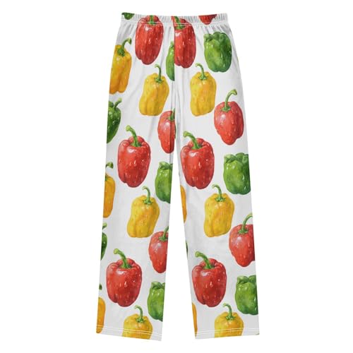 Colorful Pepper Pajama Pants Soft Sleep Bottoms Long Pjs S2