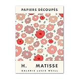  Ling88 Tableau Decoration Murale Matisse Morris Fleur Abstrait Mur Art Toile Peinture Nordique Affiches Et Gravures Mur Photos pour Salon Décor pour Chambre Esthétique 50X70Cm