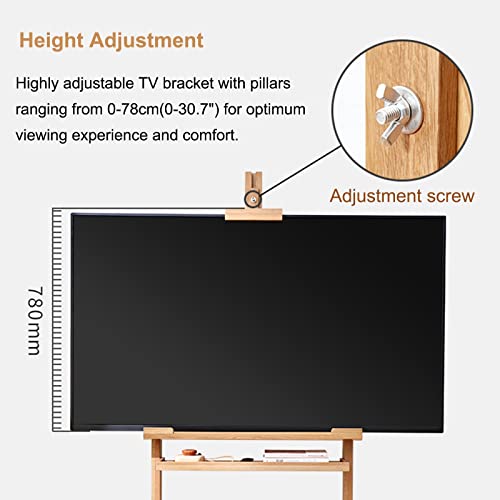 Soporte móvil de madera para TV, resistente y con ruedas miniatura 3