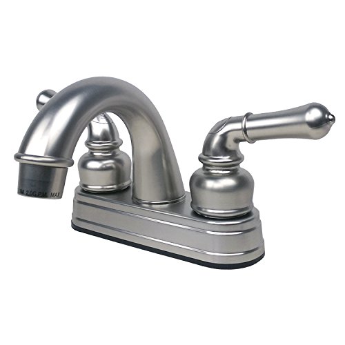 Builders Shoppe 2001BN RV Mobile Home Non-Metallic Centerset Lavatory Faucet, Brushed Nickel Finish #1