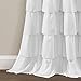 Lush Decor Ruffle Window Curtain - Vintage Chic Farmhouse Style Panel for Living, Dining Room, Bedroom (Single), 50”W x 84