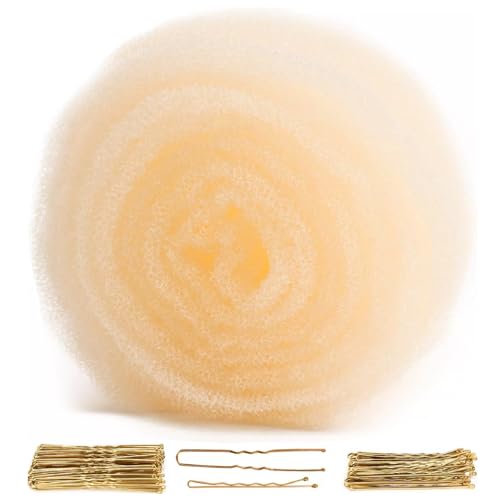 Hair Padding for Updos Hair Sponge for Updo Hair Mesh Hair Bun Rings Donut Maker Bumps Volume Insert Tool Hair Donuts with 70 Bobby Pins Long Styling Clips Doughnuts Shaper Accessories