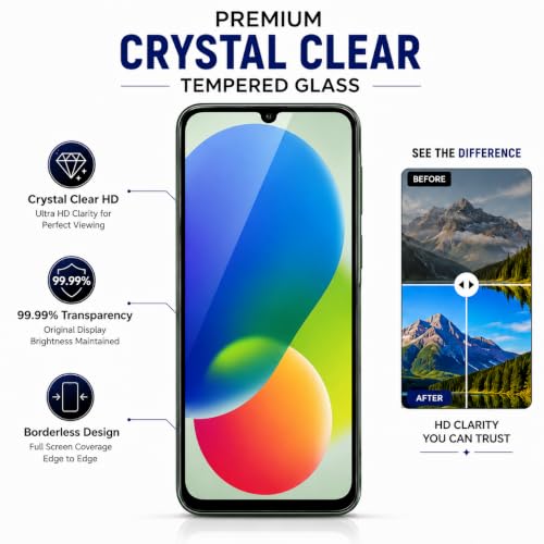 Image of ArmourPro 3D Borderless Tempered Glass for Samsung Galaxy M07, Samsung M06, Samsung M17e and F70e, HD Clear Curved Edge to Edge Screen Protector, 9H Hardness, Oleophobic Coating, Case Friendly | Pack of 1