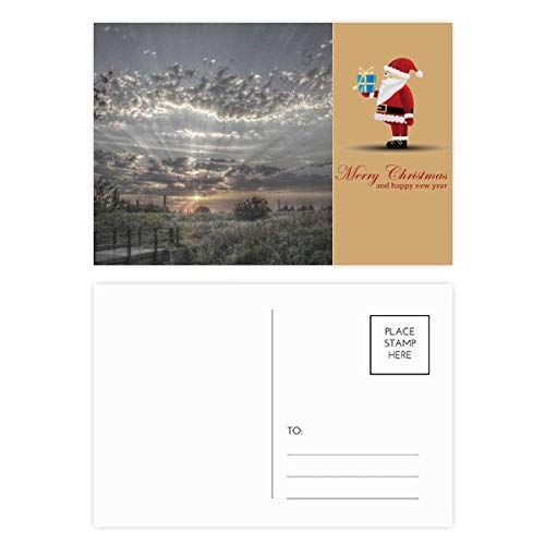 Cartes postales Père Noël gris ciel blanc pour partager la magie de Noël en lot de 20