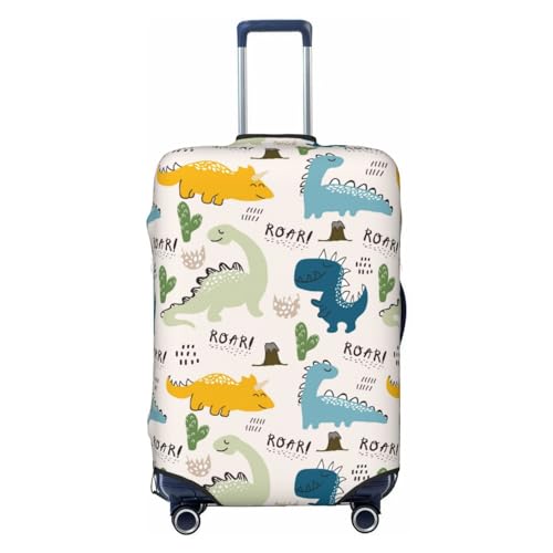 VOSERY Travel Luggage Cover - Childish Dinosaur Washable Suitcase Covers Protector Fits 18-32 Inch Luggage