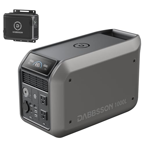 Image of Dabbsson Solar Generator 1000L with Charger S, 1008Wh Semi-Solid LiFePO4, 560W Alternator Charger, 1200W AC Output, 1600W Power Boost, 1.3X Longer Runtime, 0-80% in 50 Min, for Home Backup /Camping /RV