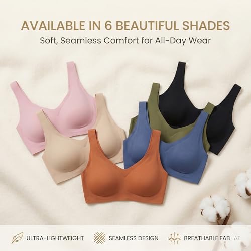 Image of UnderFlex Seamless Sports Ice Silk Bra for Women Wireless Breathable Summer Invisible No-Line T-Shirt Bra Soft Padded Everyday Comfort Bra Lightweight Stretch Gather Support Lingerie